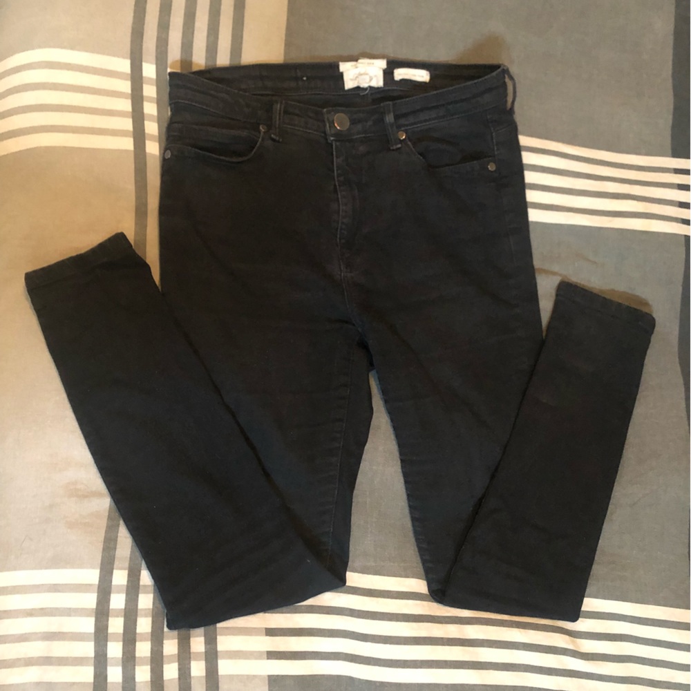 Lola Jeans sz32 sustainable stretch denim black skinny high rise 31” inseam